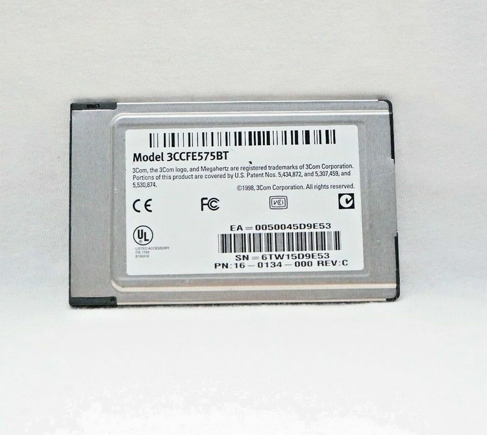 3Com Megahertz, 10/100 LAN CardBus, PC Card Model 3CCFE575BT - Image 2 of 2