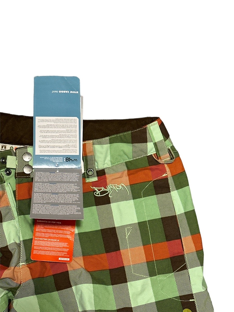 Burton Stow Cargo Womens Plaid Stow Cargo Pants New With Tags Size