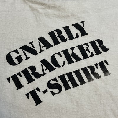 Vintage 80's GNARLEY TRACKER TRUCKS Skateboard T shirt Lg Tony