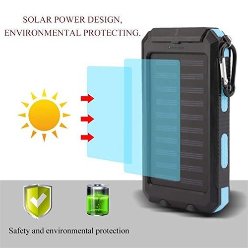 30000mAh Solar Power Bank Charger Ladegerät Externer Batterie+LED 2 USB Akku DE - Bild 4 von 20