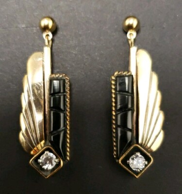 Silver Ray Navajo Sterling Silver Onyx Dangle Earrings 