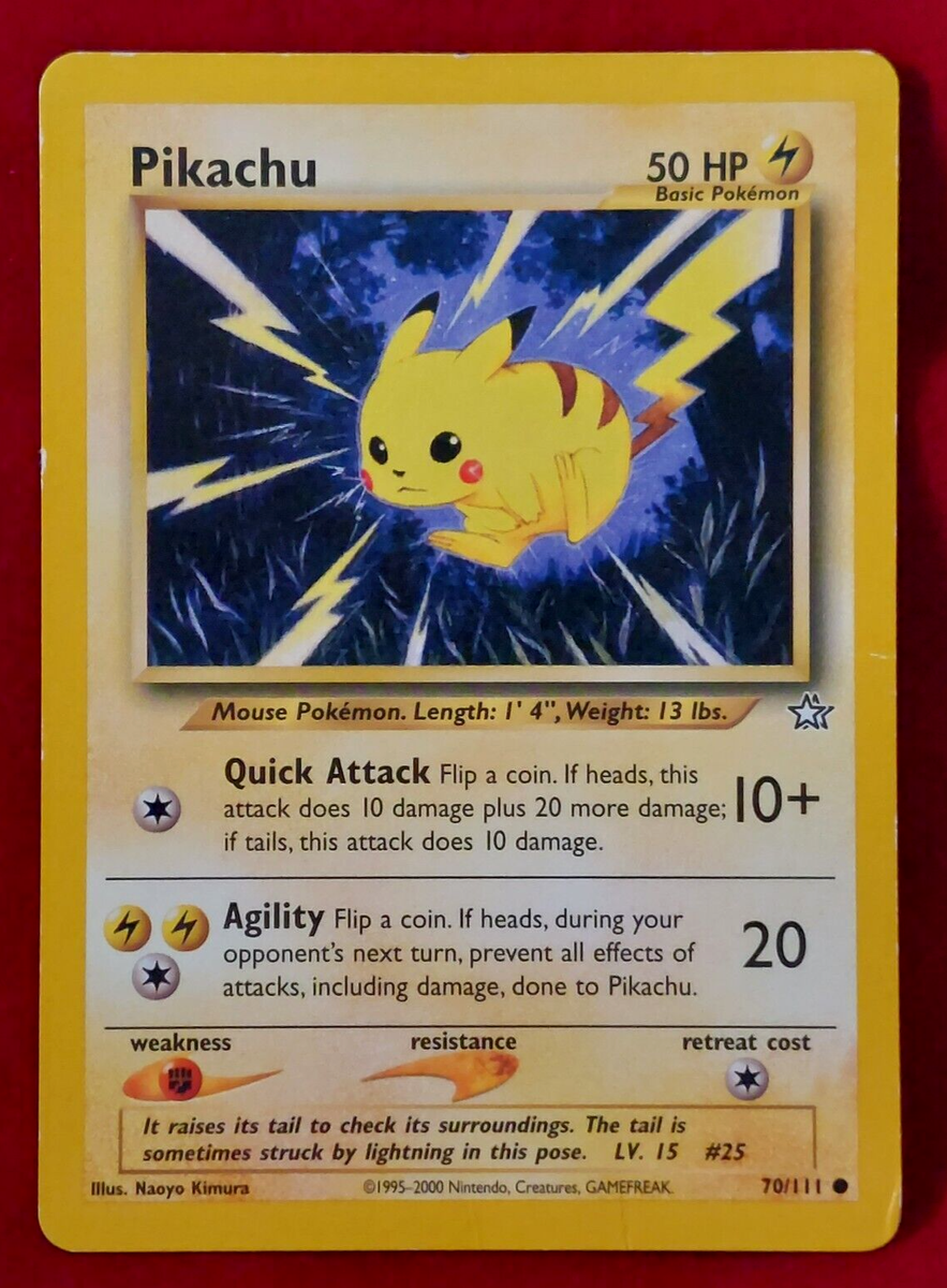 PIKACHU Rare POKEMON 2000 WOTC Neo Genesis TCG Card# 70/111 LP | eBay