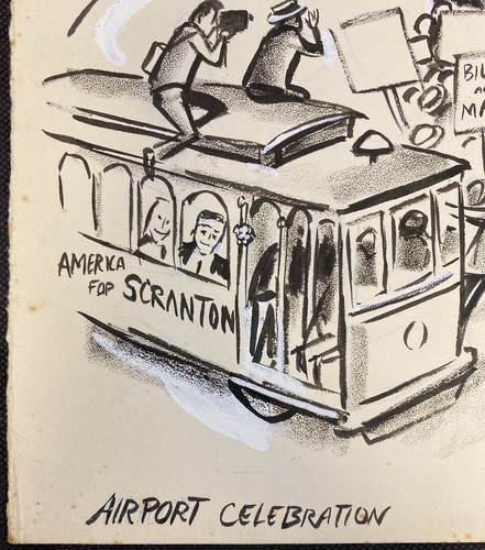 ORIGINAL Don Freeman Airport Celebration Gov. William Bill Scranton Illustration - Picture 3 of 5