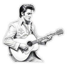 Elvis Presley Sticker Artist Sketch The King Rock Music Vinyl Die Cut Car Decal