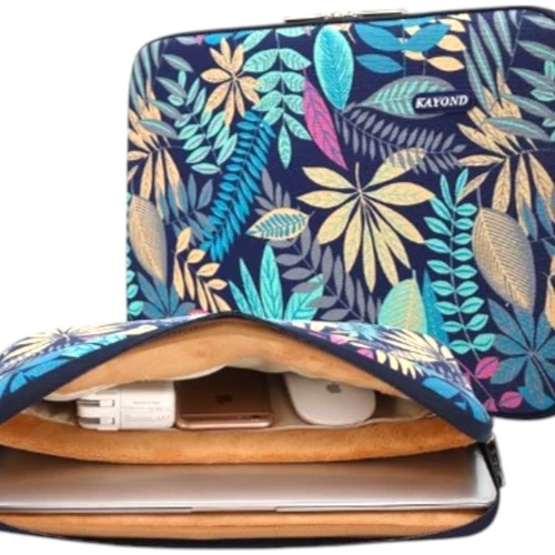 Coolbell Canvas Water-Resistant for 15-15.6 Inch Laptop Sleeve Case Bag Floral