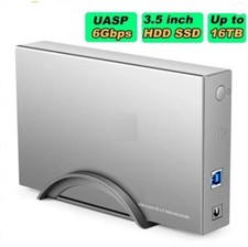 3.5" External HDD Enclosure SATA USB3.0 TypeC Case Power Adapter 16TB HDD TRAY