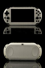 Silver Carbon Fiber Vinyl Decal Skin Sticker Sony PlayStation PS Vita PSV 2000