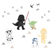 Lambs  Ivy Star Wars Classic Wall Decals - Yoda, Darth Vader, R2-D2, C-3PO
