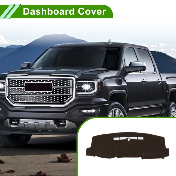 FüR Chevrolet Silverado 14-18 Armaturenbrett-Abdeckung Ohne Hud Braun-image
