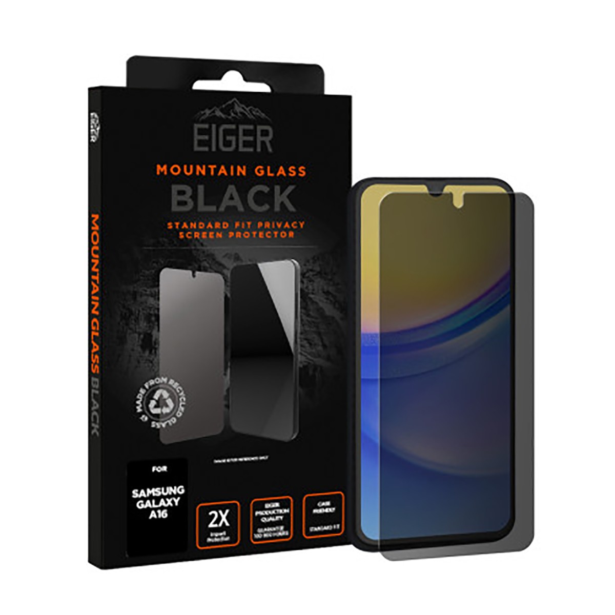 Verre de sécurité Samsung Galaxy A16 Eiger Privacy 2.5D premium - 3