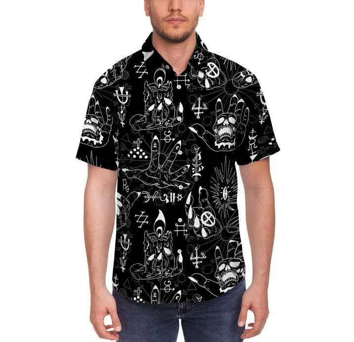 Satanic Gothic Witch Men's Short Sleeve Shirt