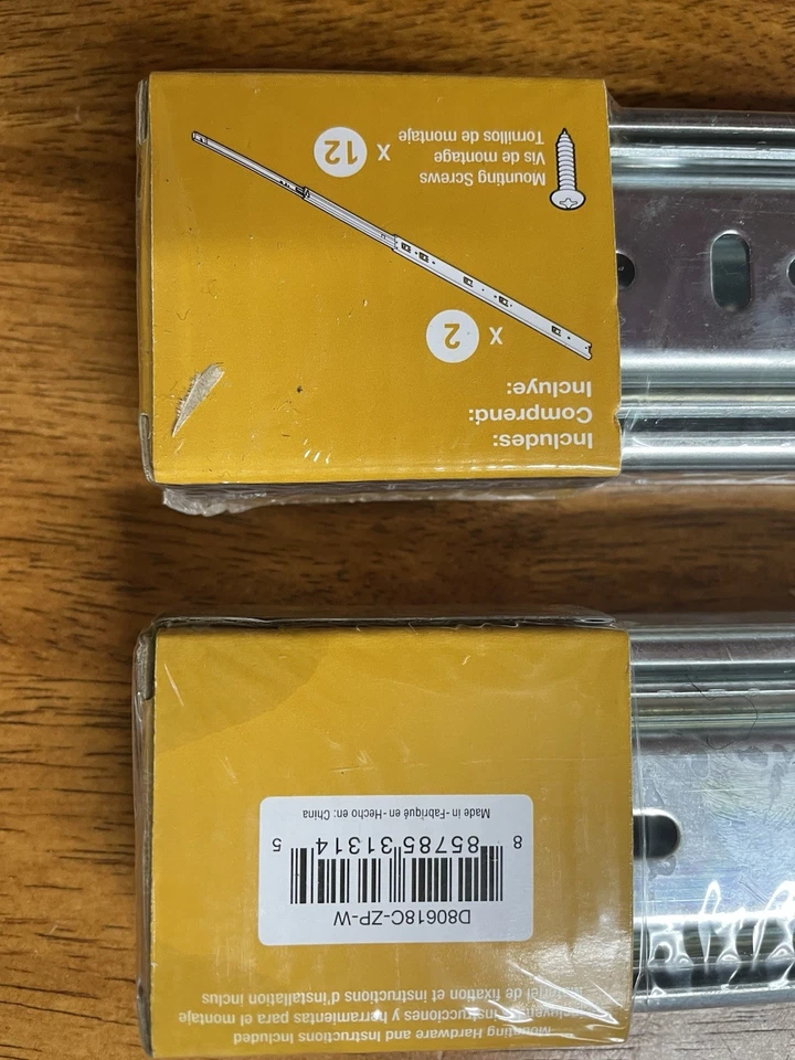 Liberty D80618C-ZP-W Lote de 18 pulgadas de 6 correderas de cajón con rodamientos de bolas (2 paquetes de 2) Foto 4 de 4