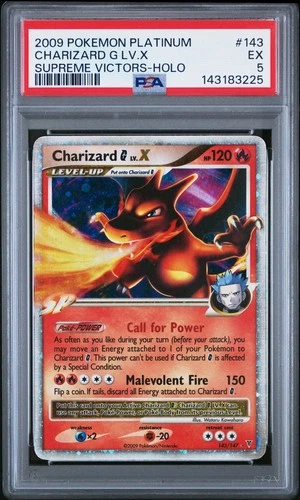 2009 POKEMON PLATINUM SUPREME VICTORS #143 CHARIZARD G LV.X-HOLO PSA 5