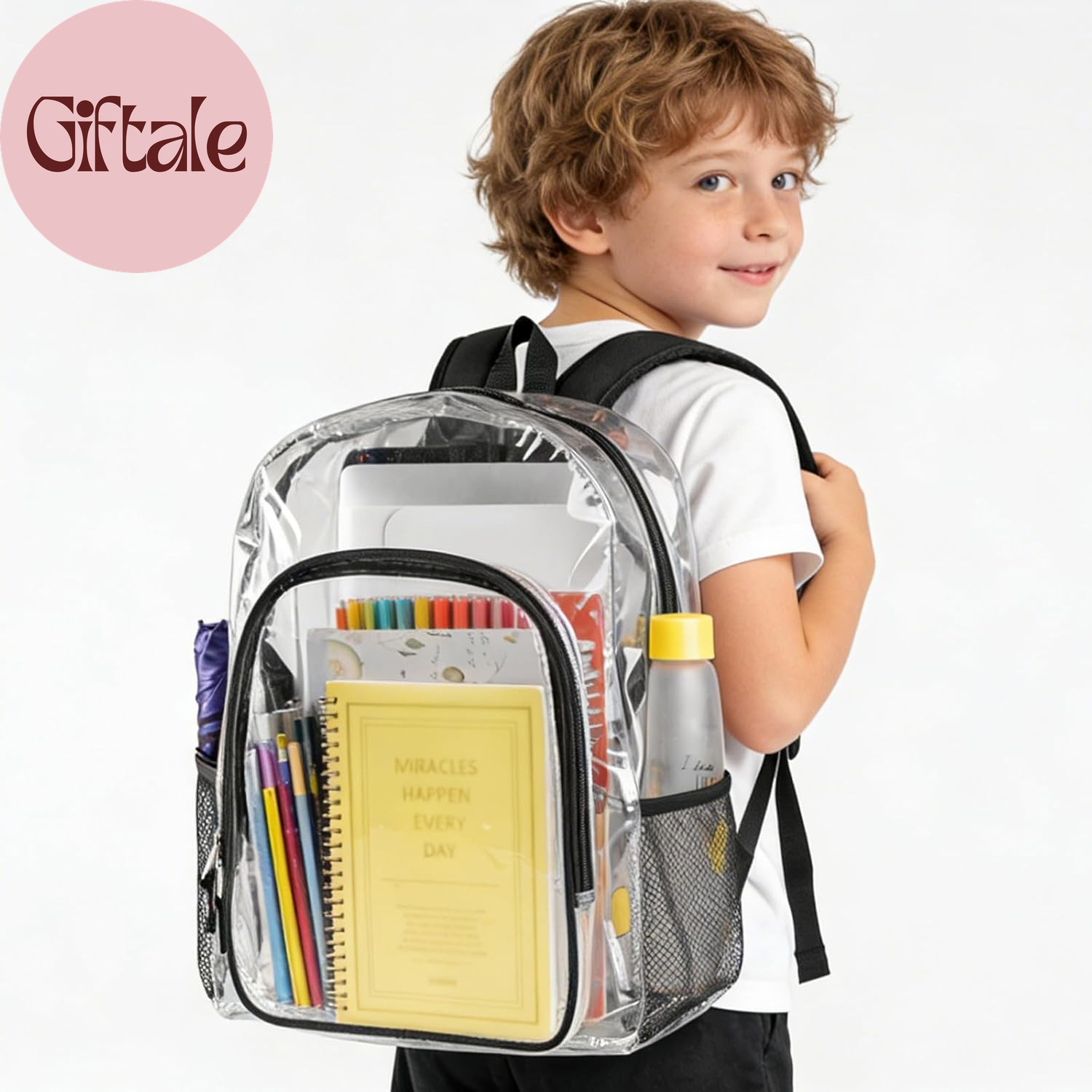 Clear Backpack Heavy Duty - 16X12X6 in Large Transparent Backpacks for School, C image 6