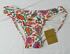 Boden Bikini Bottoms Womens UK 8 White Floral Paisley Classic Swimwear Print