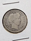 1912 Barber Dime 90% Silver Coin