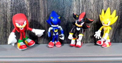 4 Sonic the Hedgehog Super Sonic Posable PVC Action Figs 4'' Mix Lot Sega Jakks