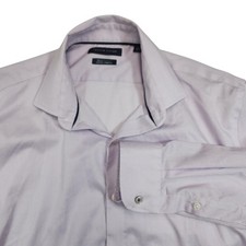 Tommy Hilfiger Dress Shirt Mens 16.5 34/35 Purple Check Slim Fit