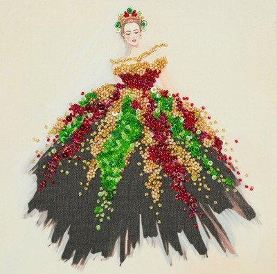 Bead Embroidery Kit ''Color dance'' Beaded Stitching Beadwork