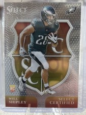 2024 Panini Select - Select Certified Rookies Will Shipley #20 (RC)