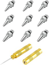 Airbrush Nozzle Replacement Kit 9pc 0.2 0.3 0.5mm Brass Cleaning Tool Wrench