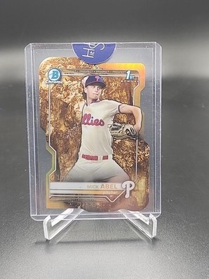 2021 Bowman Mick Abel Gold Prospectors /49 1st Bowman Phillies 
