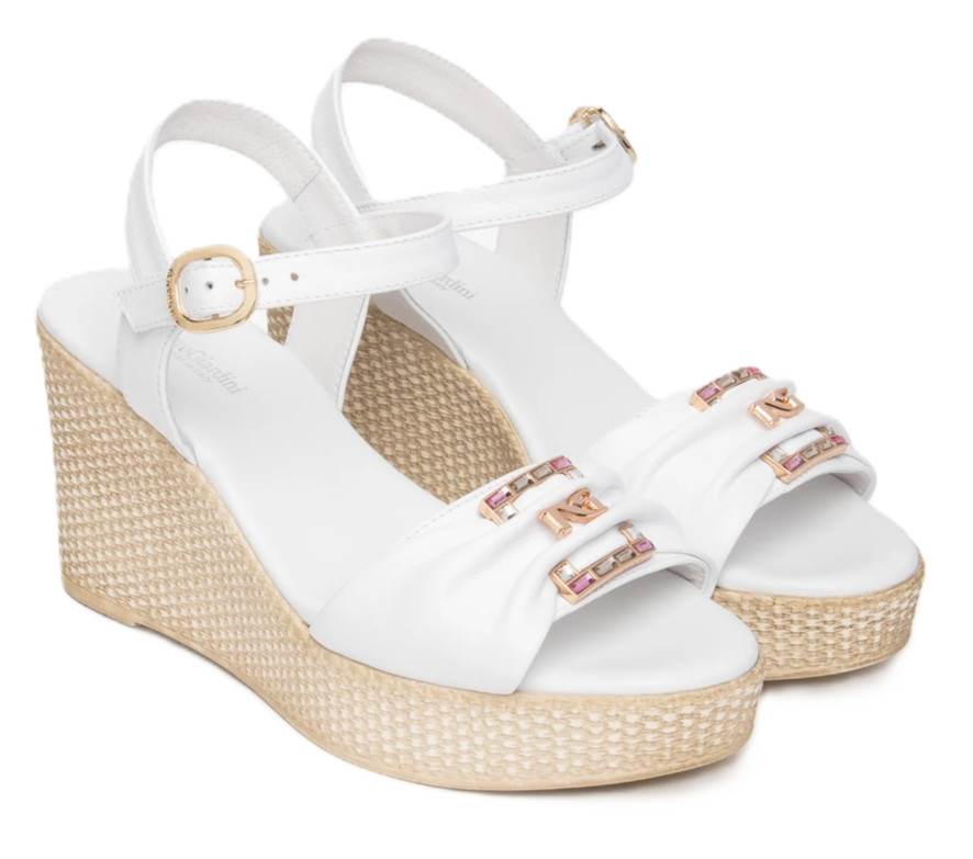 BLACK GARDENS E615980D 707 SANDALS SHOES WOMEN BUCKLE STRAP LEATHER WHITE