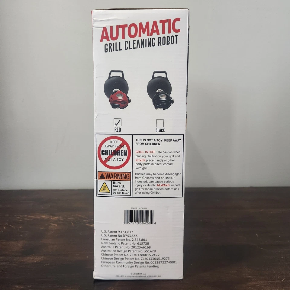 Robot de limpieza automático Grillbot rojo + estuche de transporte + 9 cepillos de repuesto Foto 4 de 4