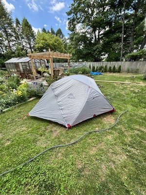 MSR Elixir 3-Person Backpacking Tent with Footprint - gray/red - Good Condition