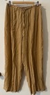 Amanda Smith Pure Silk Pants Womens Wide Leg Tan Brown XL NWT — photo 1