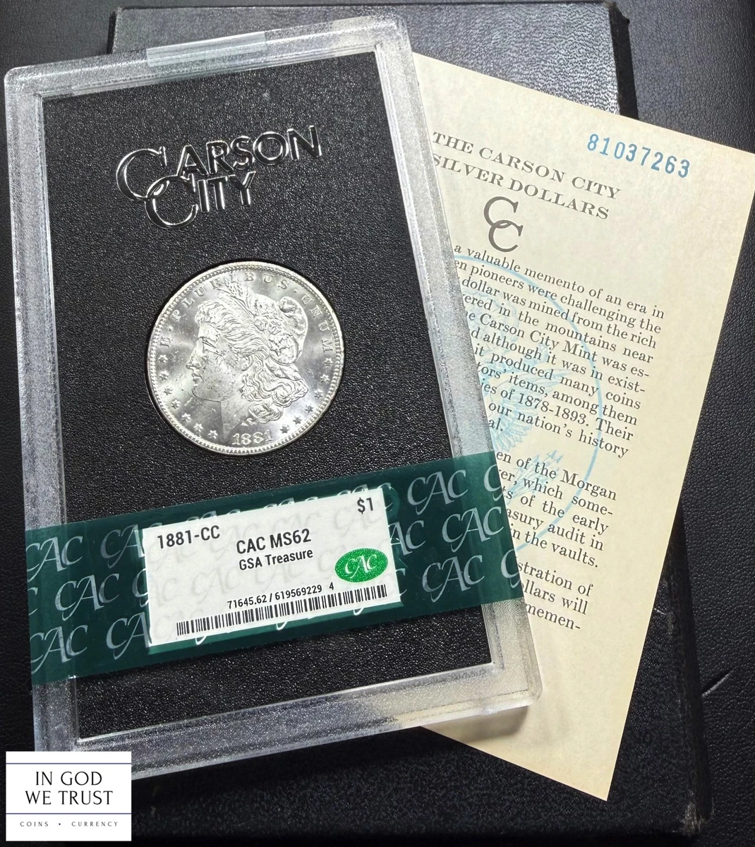 Carson City Grade MS 62 1881 Year Morgan US Dollars (1878-1921