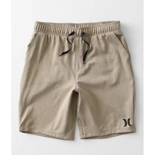 Hurley Boys' Khaki 4-Way Stretch Hybrid Shorts   Size M NWT 