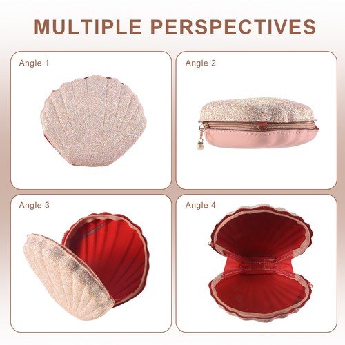 2X (Molso de hombro para mujer niña Sirenita concha marina -Bolsos de hombro para cuerpo2810 - Imagen 3 de 7