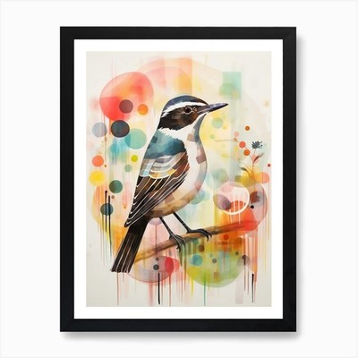 Vogel Gemälde Collage Dipper 3 Kunst gerahmt Wandbild Poster Leinwanddruck Bild