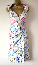 VIVIENNE WESTWOOD RED LABEL Plunging Floral Silk Wrap Dress 10 Wedding Races