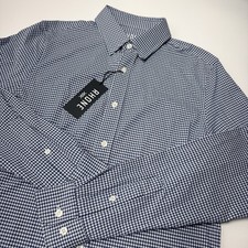 Rhone Mens Commuter Slim Fit Italian All Way Stretch Fabric Navy Check Sz S NWT