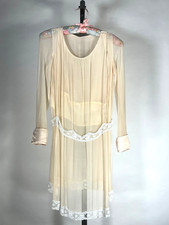 Antique 1910's -20's ivory silk bridal top blouse with satin cuffs white beads
