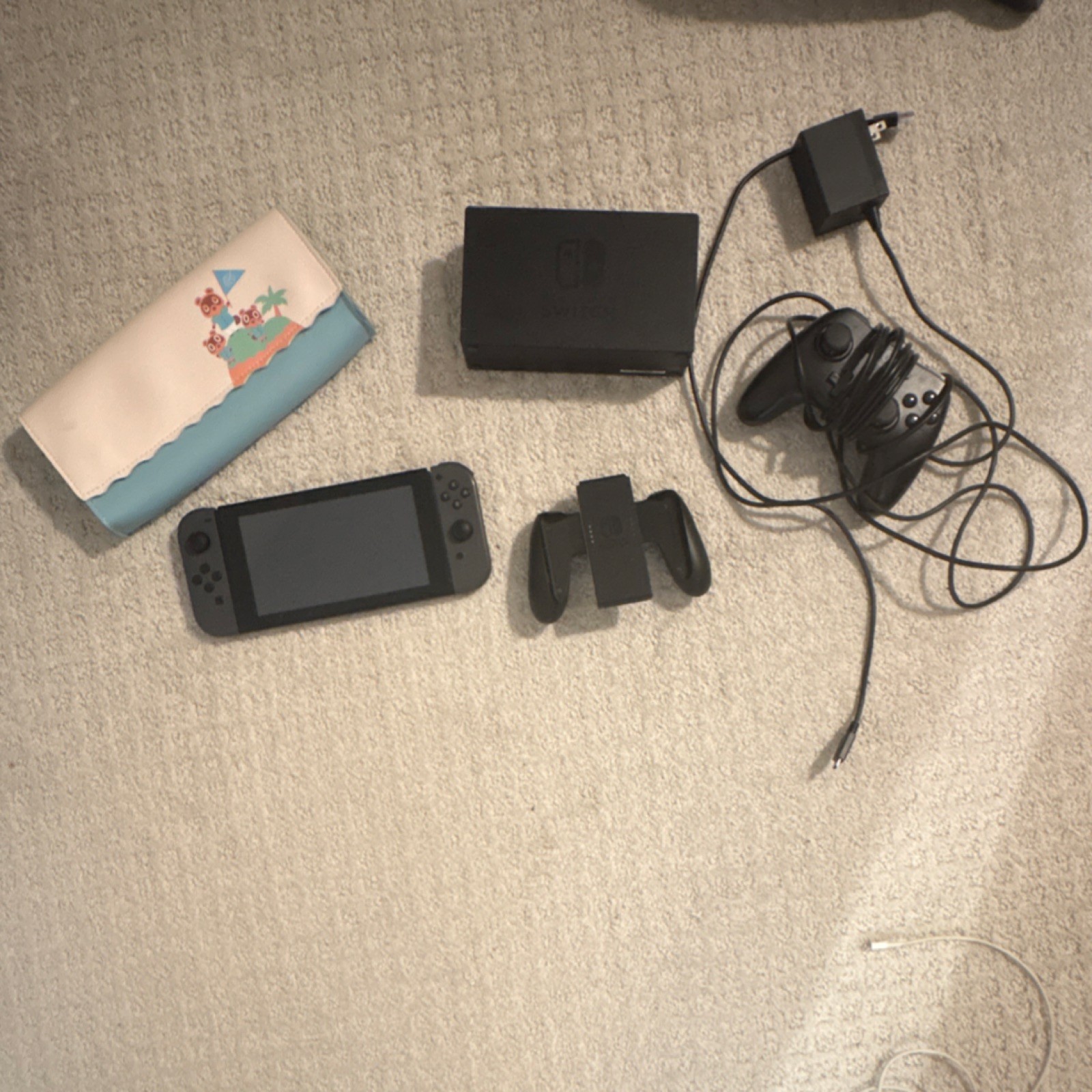 Nintendo Switch Console Black Dock with wired Controller and Carrying Case