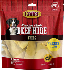 Premium Grade Beef Hide for Dogs, Rawhide Long Lasting Dog Chews, Chips, Curls 