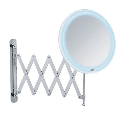 LED Teleskop-Wandspiegel Barona Kosmetikspiegel, Leuchtspiegel - Bild 1 von 3