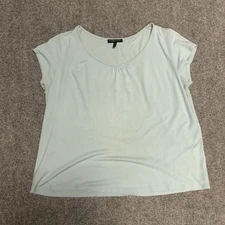 Eileen Fisher shirt womens petite Medium pM 100% Silk lightweight summer