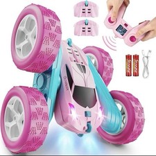 NEW - RC Cars, Pink Remote Control Car for Girls, 2.4 GHZ Double Sided RC Stunt