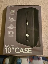 NEW Black Zippered Tablet 10 Case w/Foam Pad Protection Fits 8-11 Tablets
