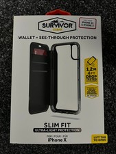 Apple iPhone X XS Card Holder Survivor Clear Wallet Slim Fit Case Cover