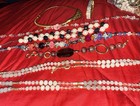 Vintage Costume Jewelry Lot Necklaces Bracelets Earrings Rhinestone Beaded Mixed — photo 6