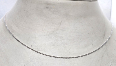Herco Cable Rolo Kette 18'' Halskette 14K Weißgold 2,04 Gramm Karabinerverschluss