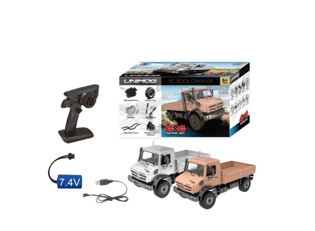 Double E E821-003 1:20th scale RC MercedesBenz Unimog Crawler Pro in Sand colour