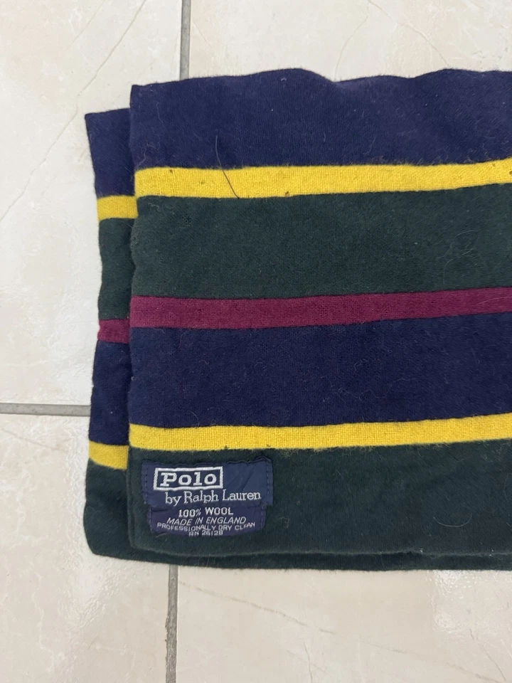 Écharpe Ralph Lauren authentique vert et bleu en très bon état - Photo 4/4