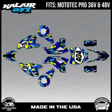 Graphics Kit for MotoTec 36V and 48V Pro Electric Dirt Bike Shatter - Blue