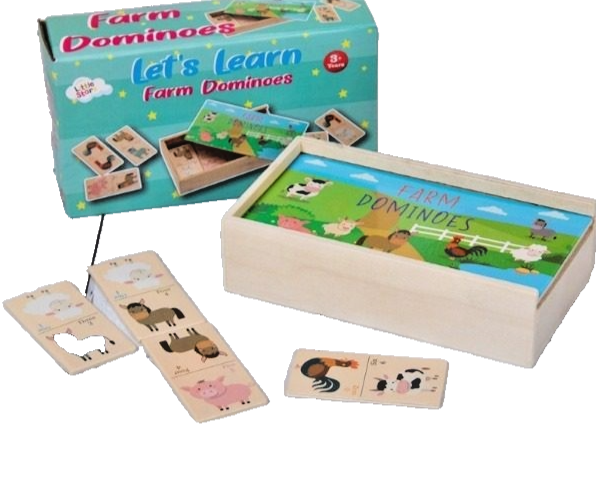 Little Stars Let's Learn Farm Dominoes 3+ Turn Taking Match Numbers Pictures